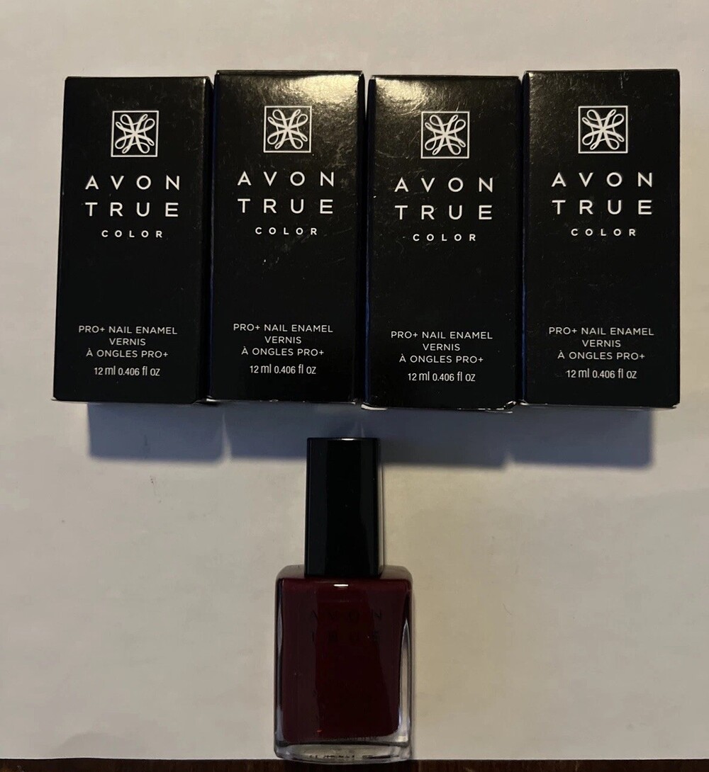 5 Pack Avon True Color Pro Nail Enamel Polish Cherry Jubilee 12mL .406 floz NEW